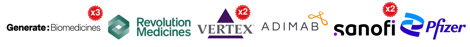 2. Generate Biomedicines, Adimab, Sanofi, Revolution Medicines, Vertex Pharmaceuticals, Pfizer,
